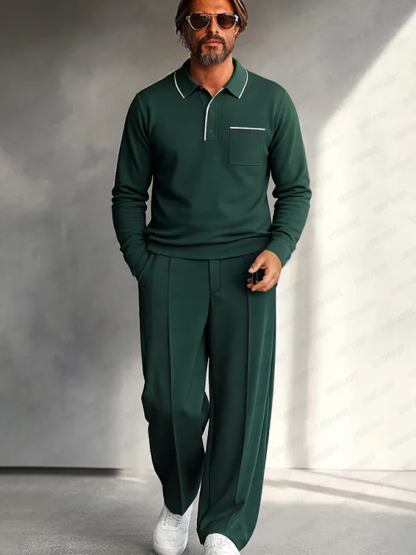 Wardrobe Essential Polo Shirt Pants Set sold by Coofandy