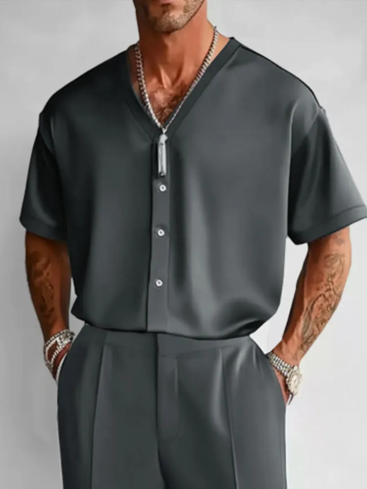 Modern Relaxed Fit Shirt Pants Set sold by Coofandy product image thumbnail 3