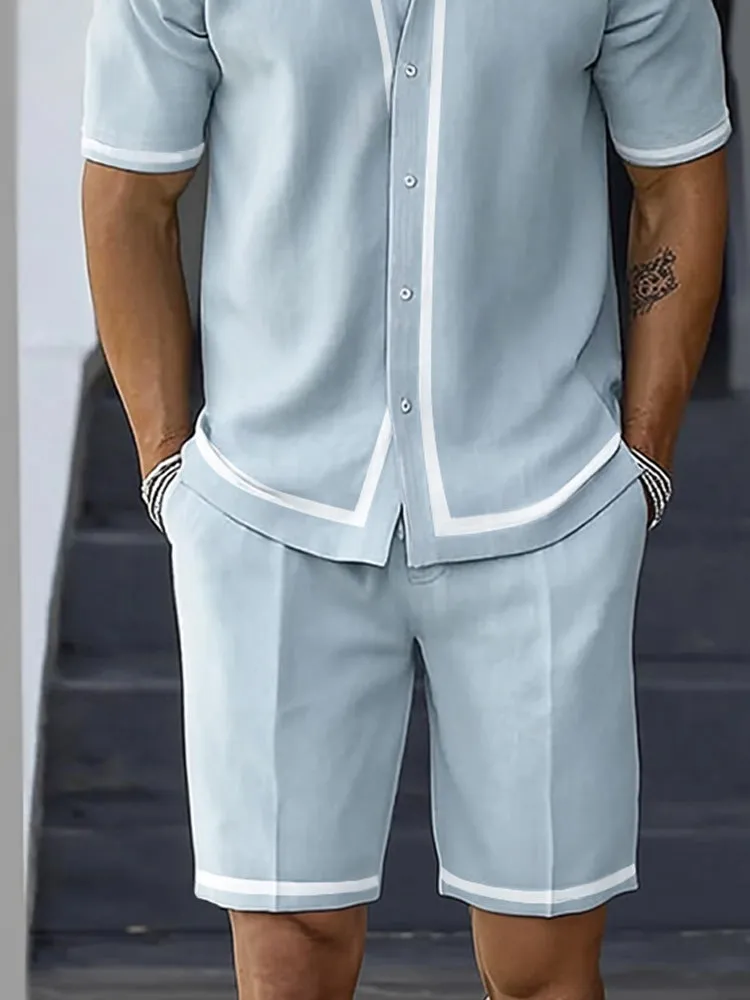 Versatile Comfort Fit Shirt Shorts Set sold by Coofandy product image thumbnail 4