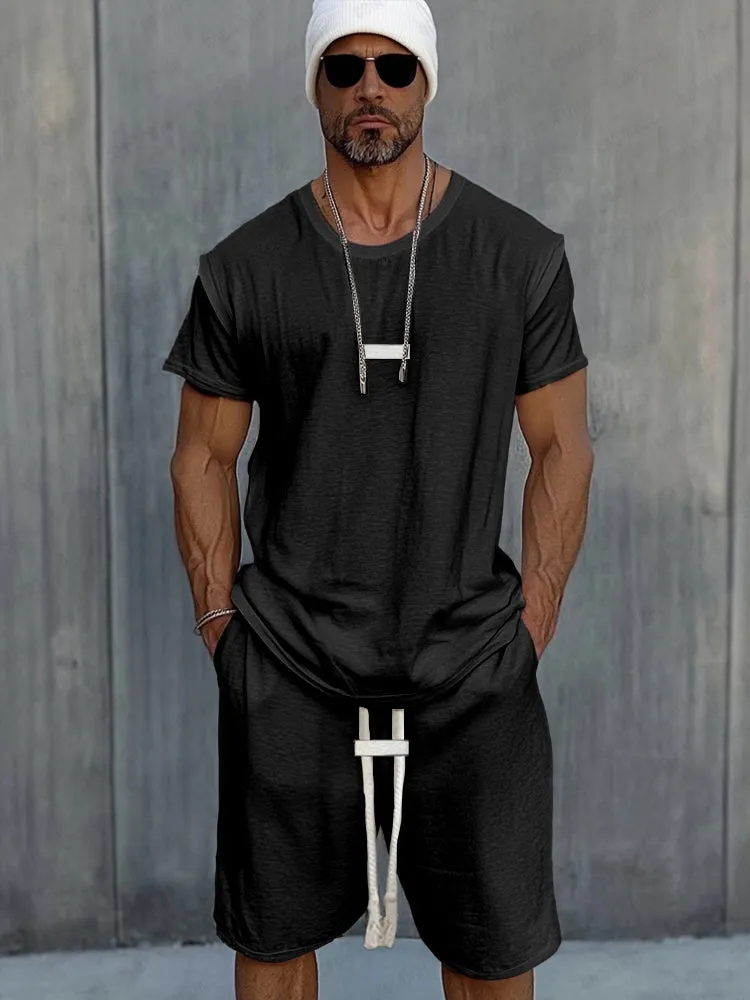 Essential Sport T-Shirt Shorts Set sold by Coofandy product image thumbnail 2