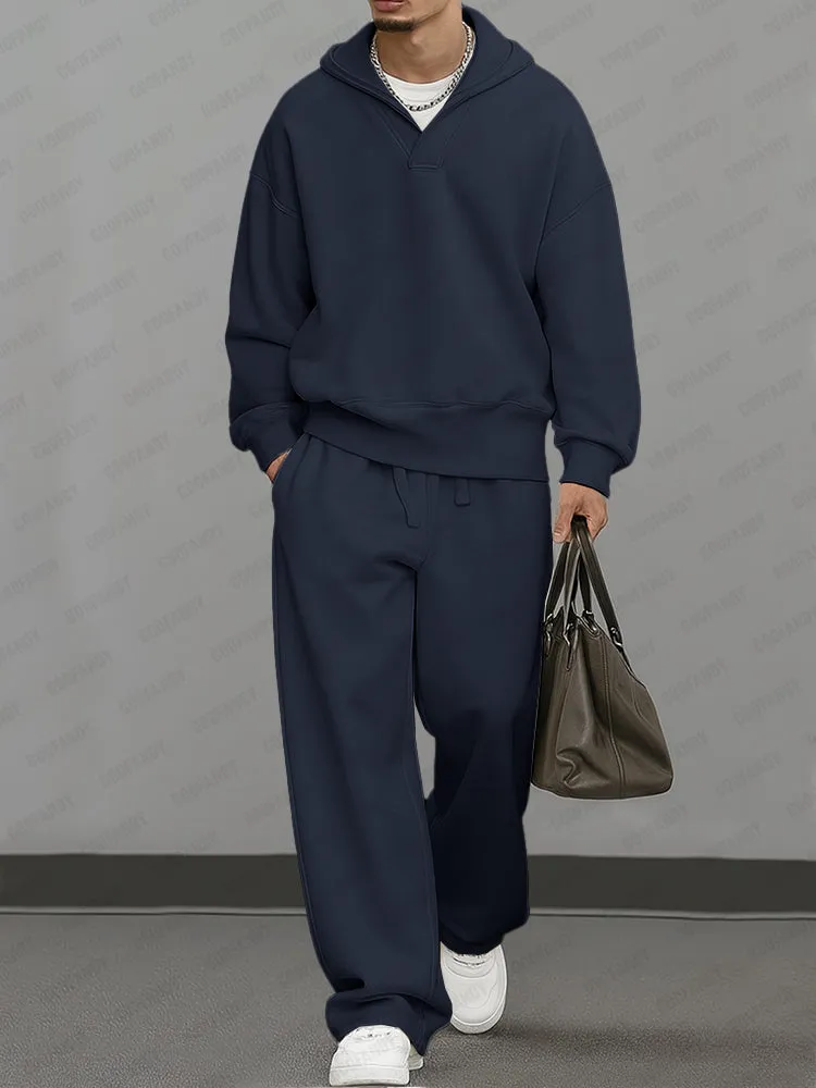 Casual Loose Fit Hooded Sweatsuit Set sold by Coofandy