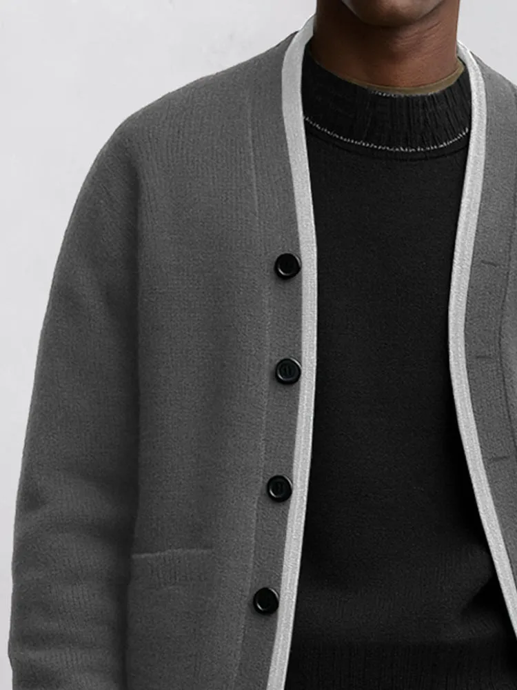 Versatile Contrast Trim Knit Cardigan sold by Coofandy product image thumbnail 3