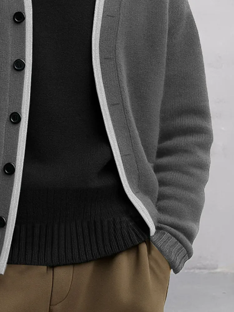 Versatile Contrast Trim Knit Cardigan sold by Coofandy product image thumbnail 4