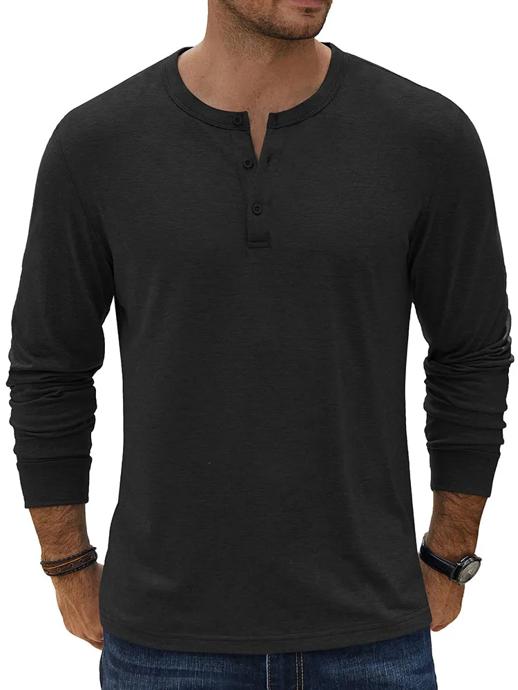 Classic Lightweight Stretch Henley Tee (US Only) sold by Coofandy product image thumbnail 2