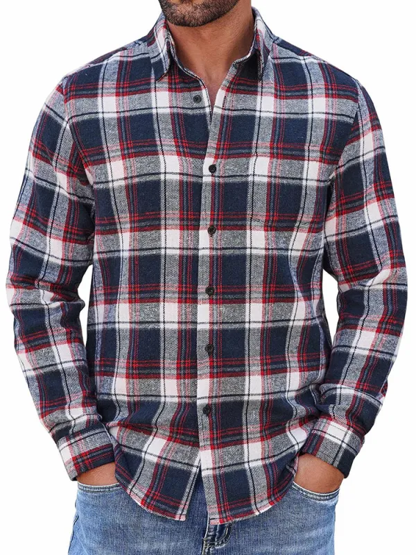 Casual Button Down Plaid Flannel Shirt (US Only) sold by Coofandy