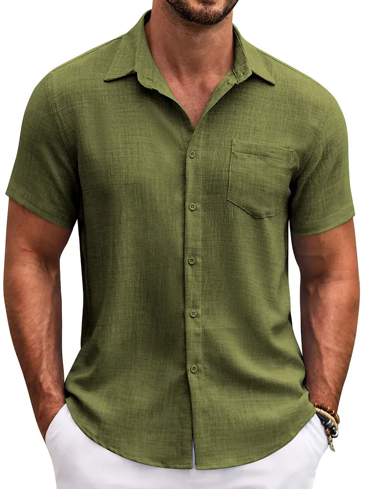 Textured Short Sleeve Button Down Shirt (US Only) sold by Coofandy product image thumbnail 4