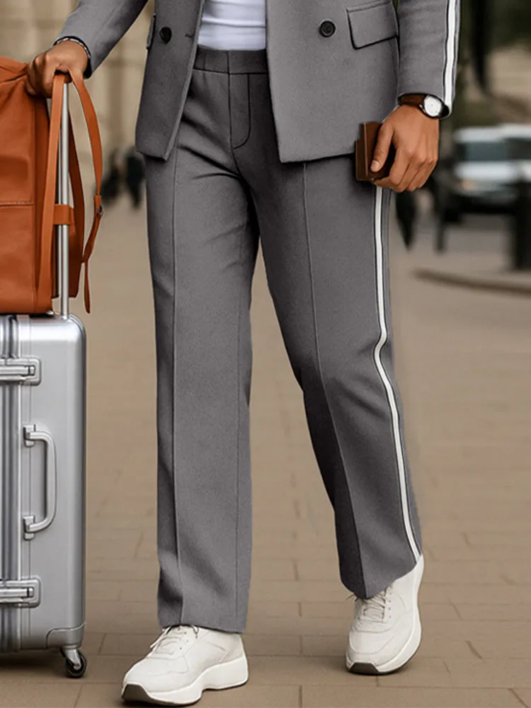 Trendy Contrast Stripe Hooded Blazer Set sold by Coofandy product image thumbnail 4