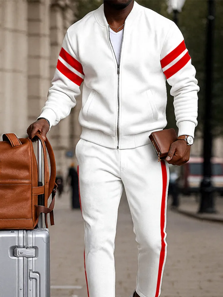 Casual Sporty Stripe 2-Piece Set sold by Coofandy product image thumbnail 3