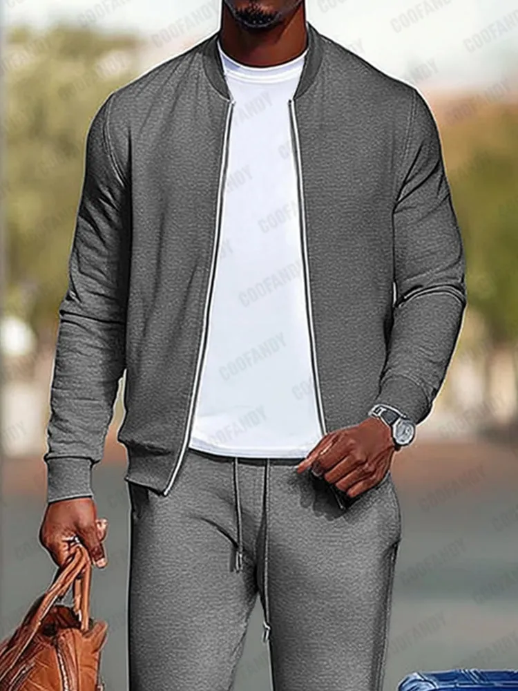 Leisure Athletic Jacket Pants Set sold by Coofandy product image thumbnail 3