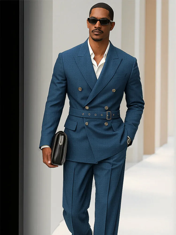 Modern Double Breasted Belted Suit Set sold by Coofandy product image thumbnail 3