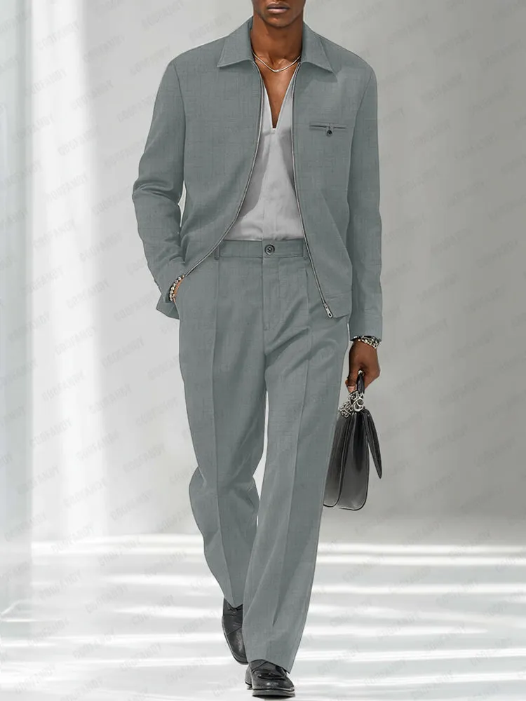 Modern Fashion Thin Jacket Pants Set sold by Coofandy product image thumbnail 3