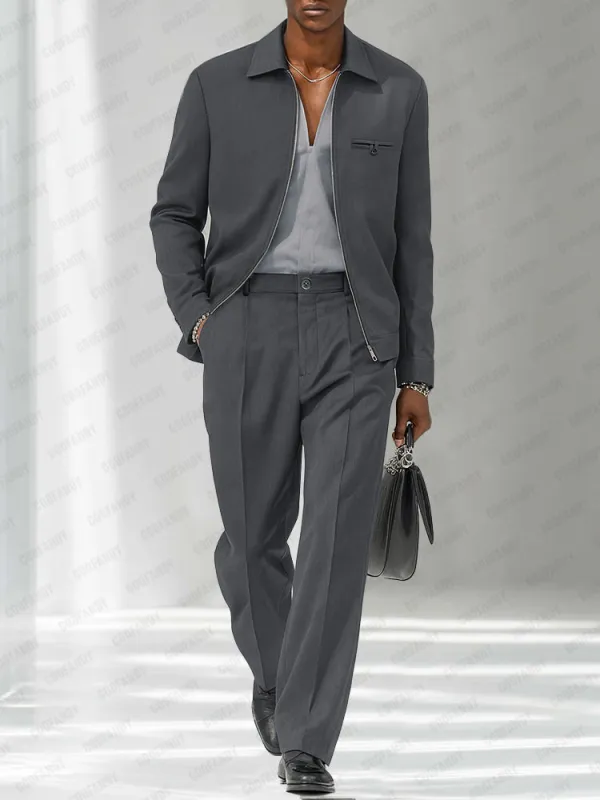 Modern Fashion Thin Jacket Pants Set sold by Coofandy