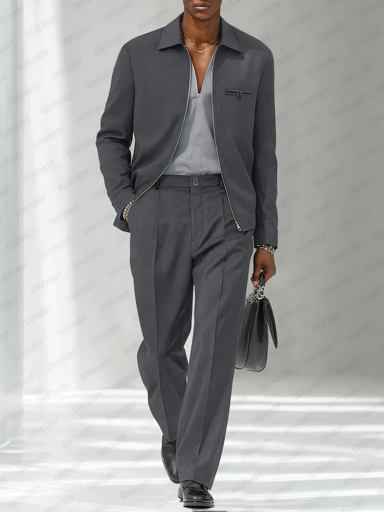 Modern Fashion Thin Jacket Pants Set sold by Coofandy