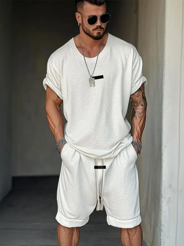Athleisure Fusion T-Shirt Shorts Set sold by Coofandy product image thumbnail 5