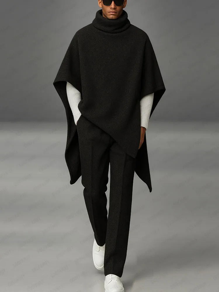 Urban Turtleneck Cloak Cape and Pants Set sold by Coofandy product image thumbnail 2