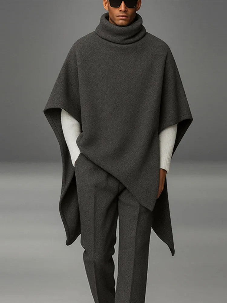 Urban Turtleneck Cloak Cape and Pants Set sold by Coofandy product image thumbnail 3