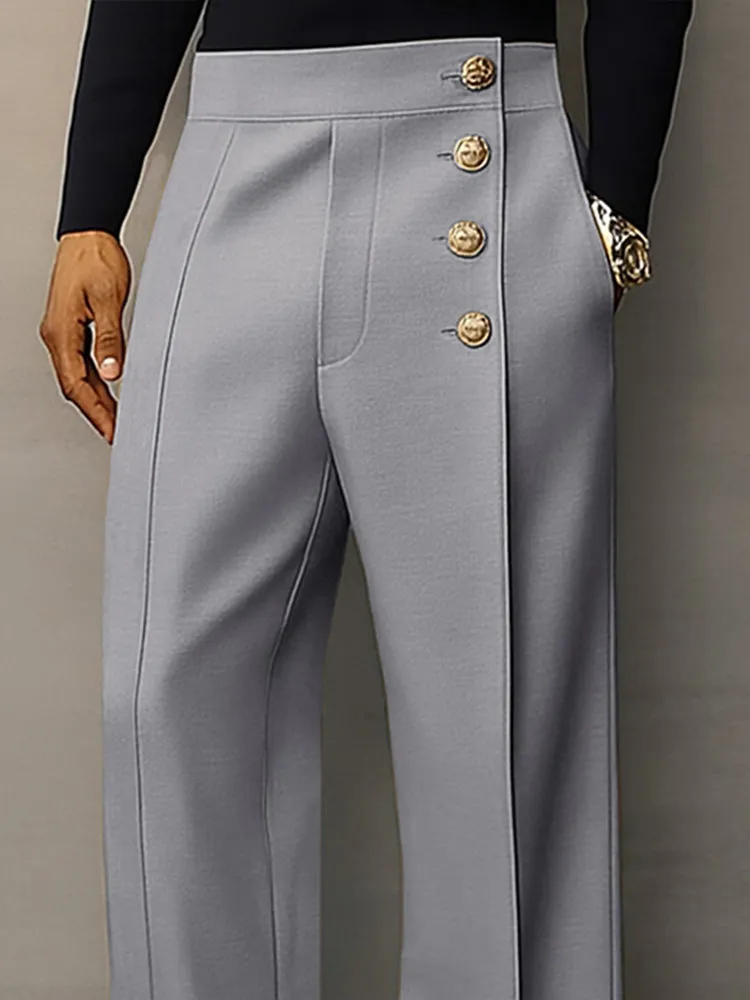 Casual Refined Button Detail Suit Pants sold by Coofandy product image thumbnail 3
