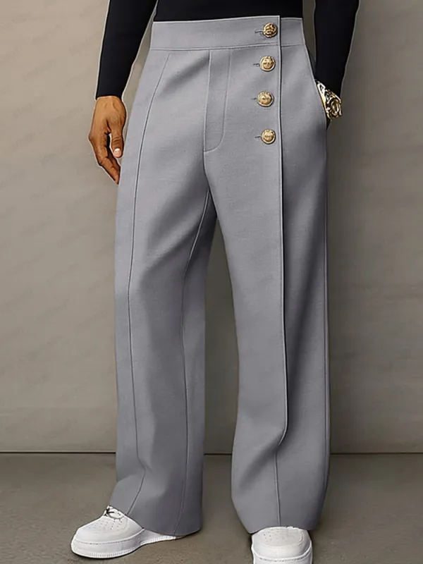 Casual Refined Button Detail Suit Pants sold by Coofandy