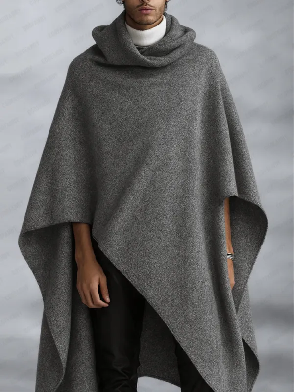 Comfy Minimalist Asymmetric Cloak Cape sold by Coofandy