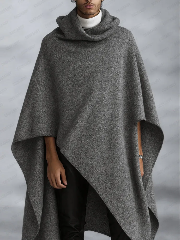Comfy Minimalist Asymmetric Cloak Cape sold by Coofandy