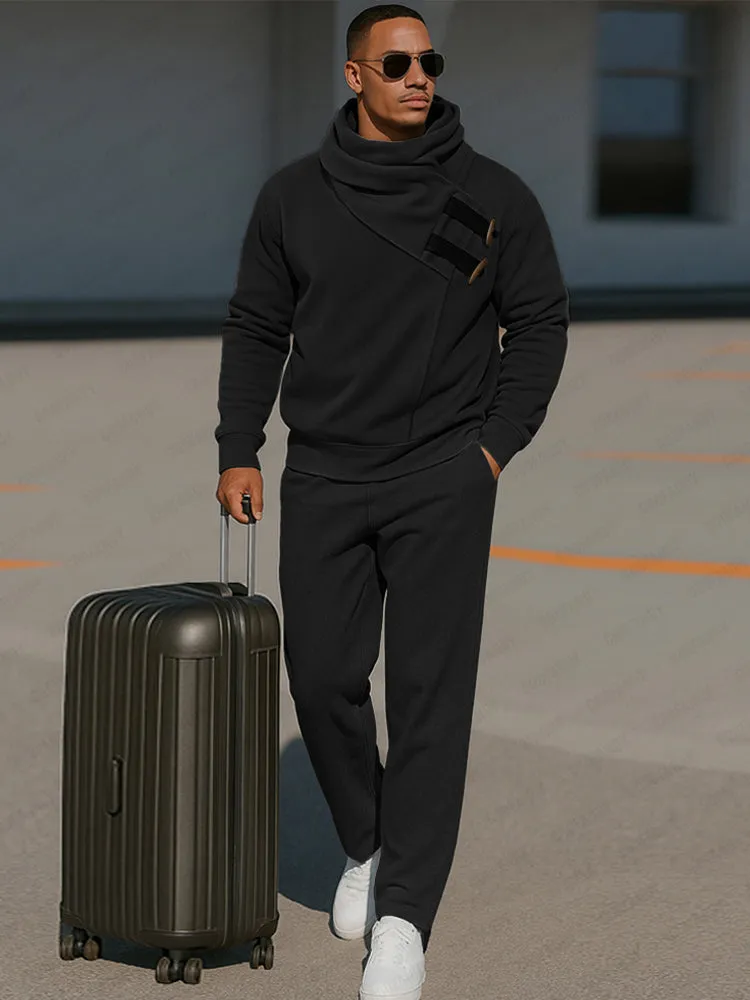 Trendy Asymmetric Placket Sweatsuit Set sold by Coofandy product image thumbnail 2