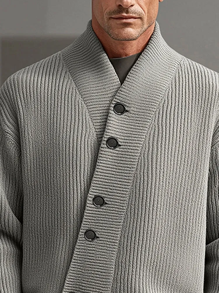 Modern Asymmetric Placket Knit Cardigan sold by Coofandy product image thumbnail 3