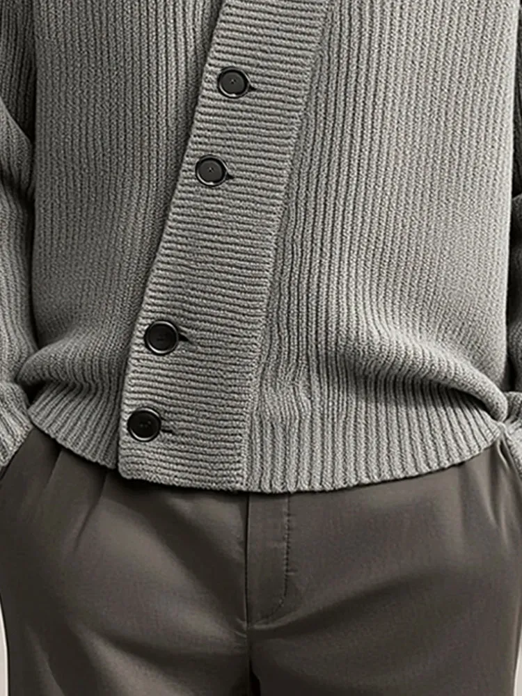 Modern Asymmetric Placket Knit Cardigan sold by Coofandy product image thumbnail 4