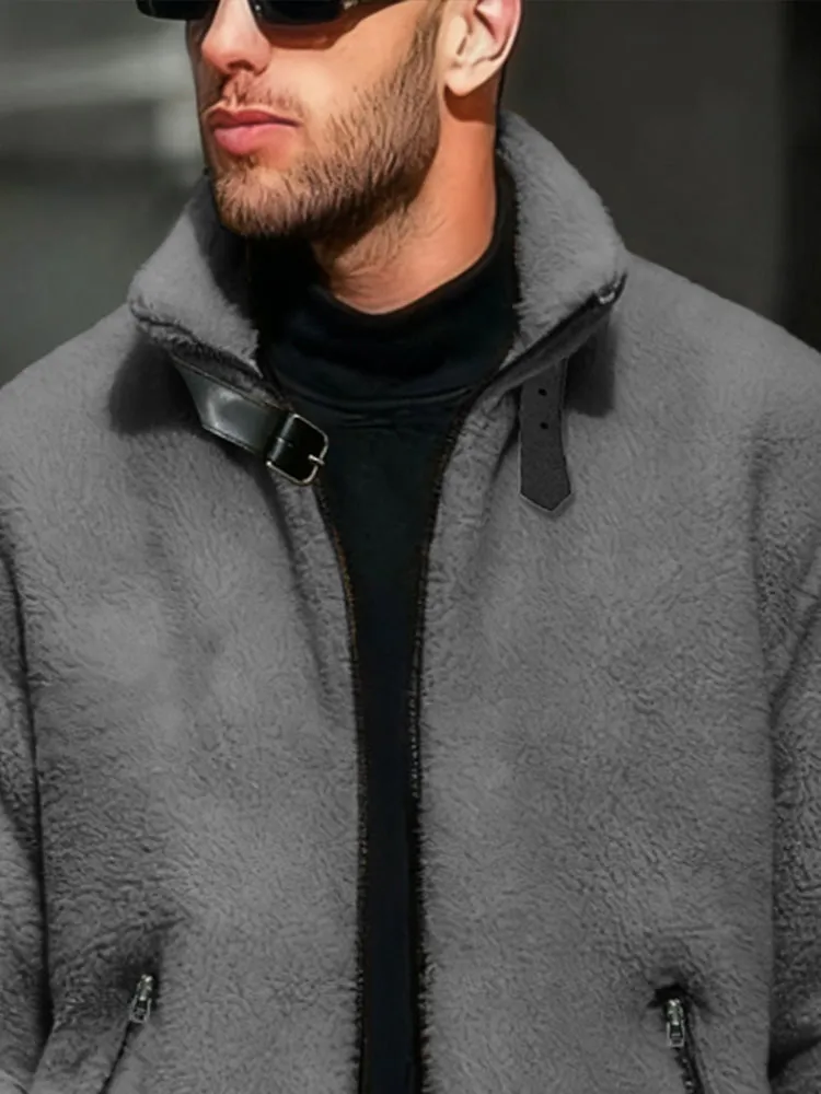 Ultra-Soft Warm Fleece Bomber Jacket sold by Coofandy product image thumbnail 3