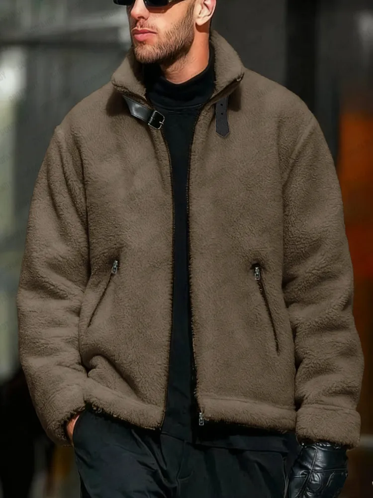 Ultra-Soft Warm Fleece Bomber Jacket sold by Coofandy product image thumbnail 2