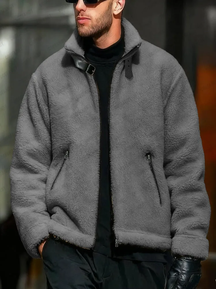 Ultra-Soft Warm Fleece Bomber Jacket sold by Coofandy