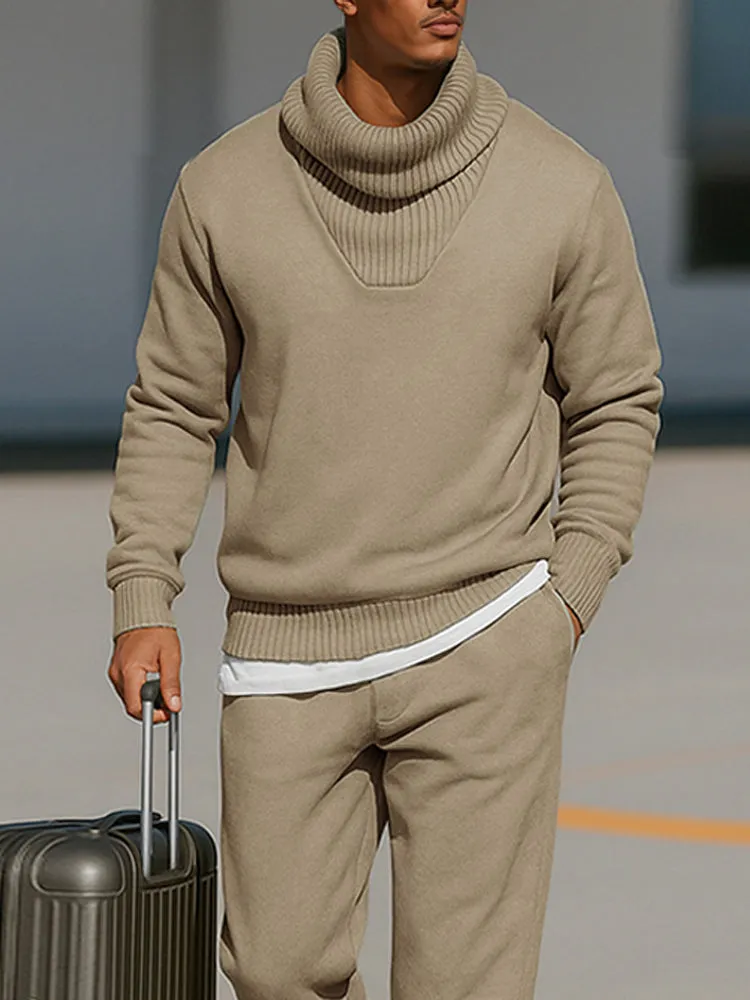 Comfy Ribbed Turtleneck Sweatsuit Set sold by Coofandy product image thumbnail 3
