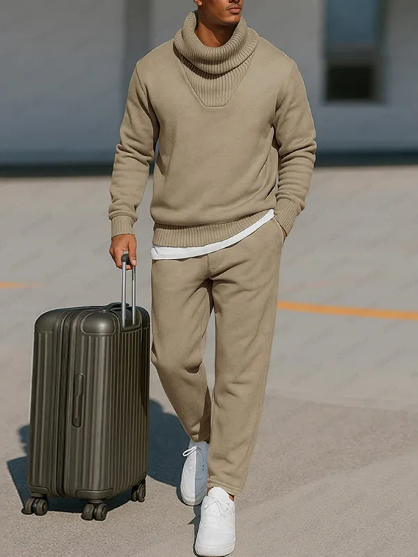 Comfy Ribbed Turtleneck Sweatsuit Set sold by Coofandy