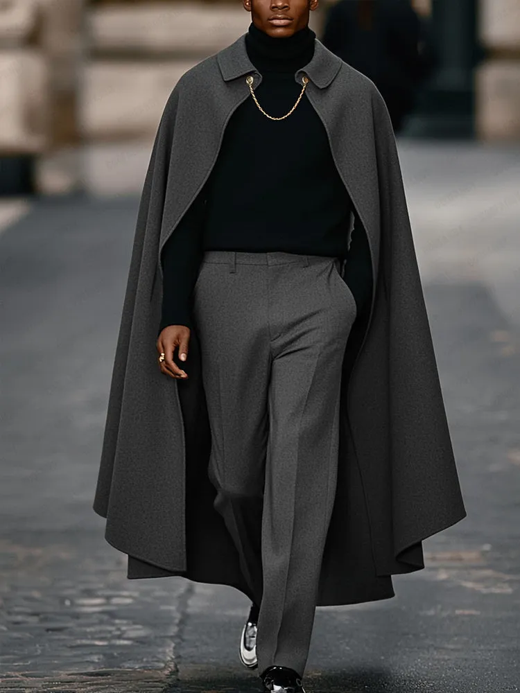 Elegant Casual Long Cape and Pants Set sold by Coofandy