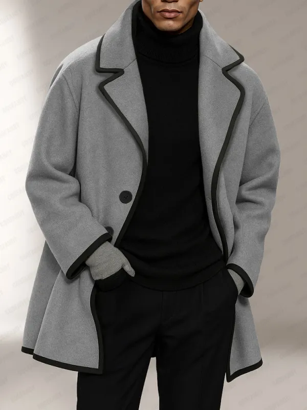 Modern Casual Contrast Front Coat sold by Coofandy