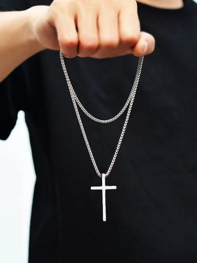 Simple Cross Pendant Chain Necklace sold by Coofandy product image thumbnail 4