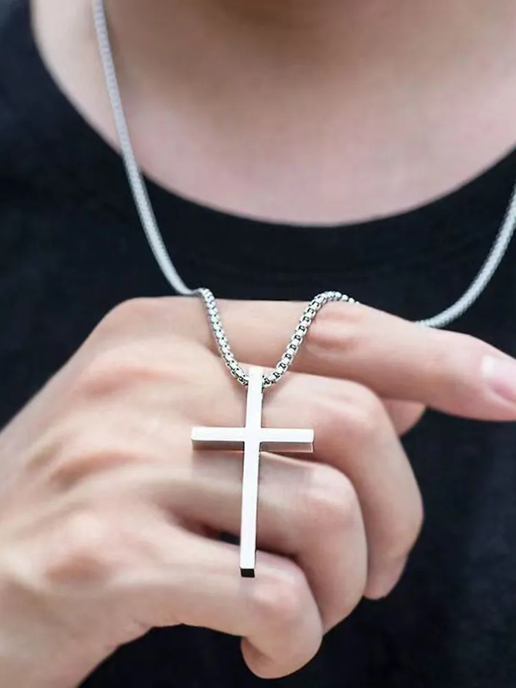Simple Cross Pendant Chain Necklace sold by Coofandy product image thumbnail 2