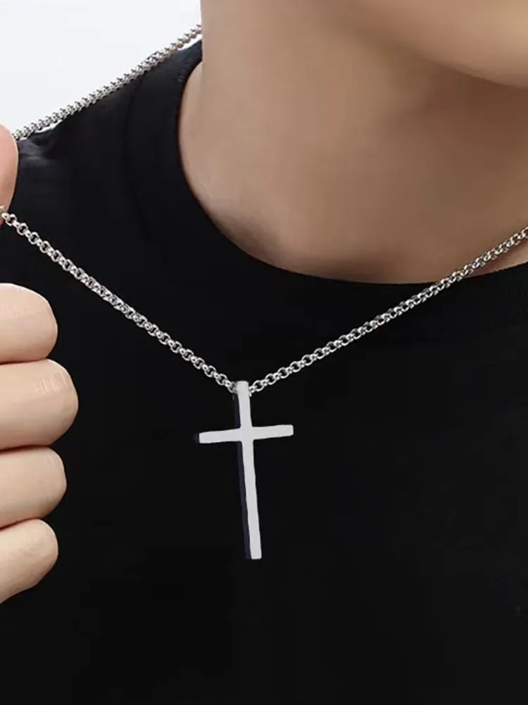 Simple Cross Pendant Chain Necklace sold by Coofandy product image thumbnail 3