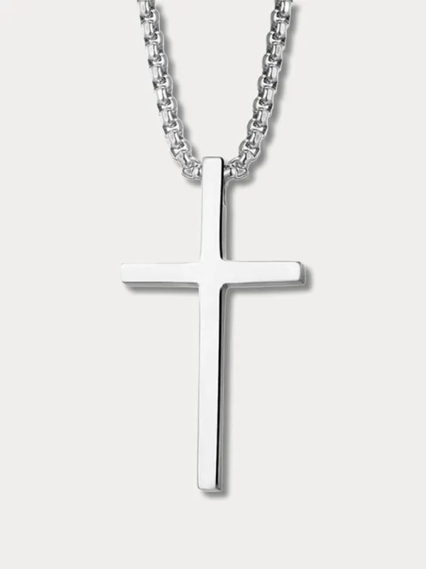Simple Cross Pendant Chain Necklace sold by Coofandy