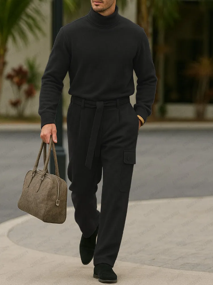 Urban Turtleneck Basic Top Pants Set sold by Coofandy product image thumbnail 2