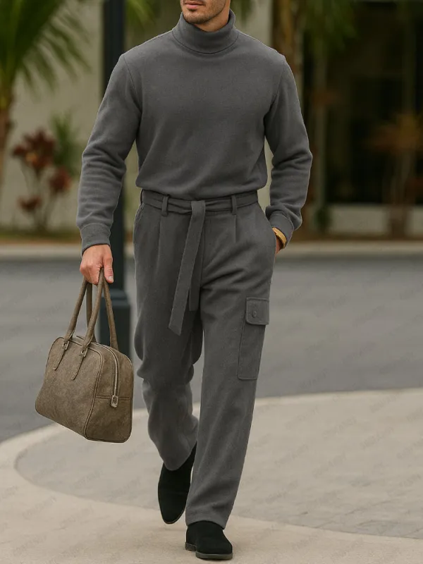 Urban Turtleneck Basic Top Pants Set sold by Coofandy