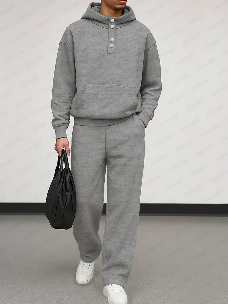Athleisure Half Button Sweatsuit Set sold by Coofandy product image thumbnail 2