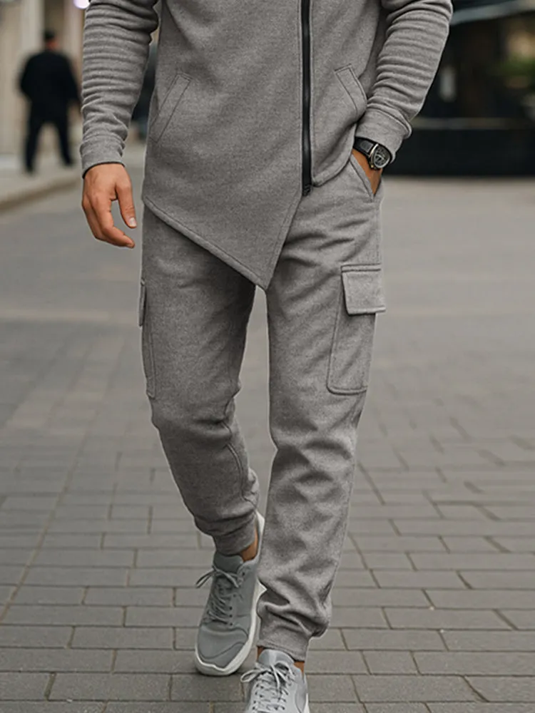 Trendy Asymmetric Design Jacket Pants Set sold by Coofandy product image thumbnail 4