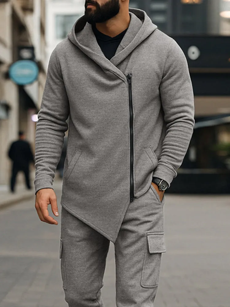 Trendy Asymmetric Design Jacket Pants Set sold by Coofandy product image thumbnail 3