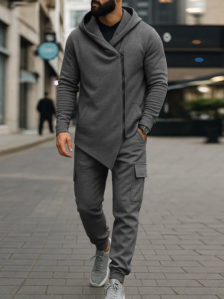 Trendy Asymmetric Design Jacket Pants Set sold by Coofandy product image thumbnail 2