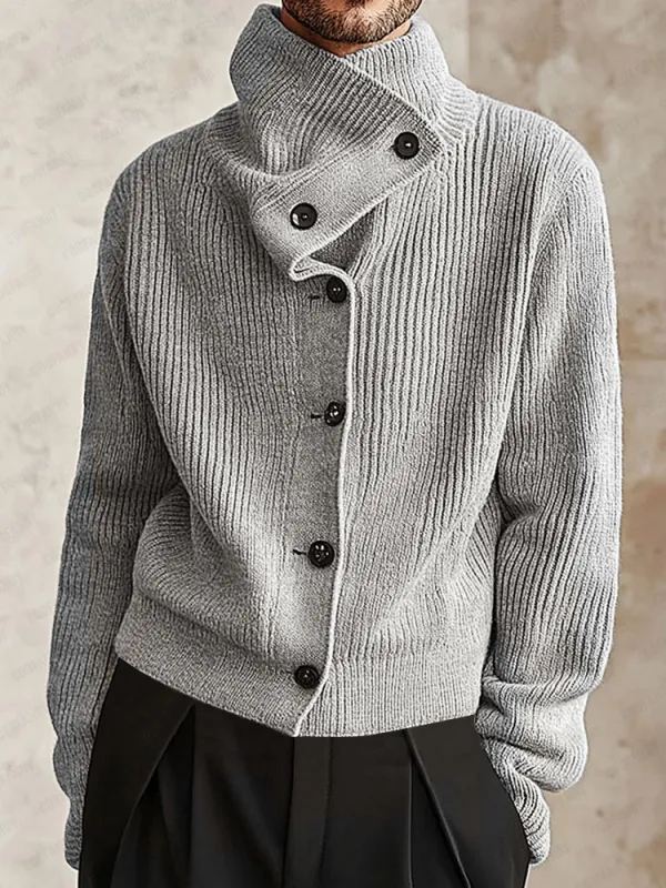 Comfy Trendy Stack collar Cardigan sold by Coofandy