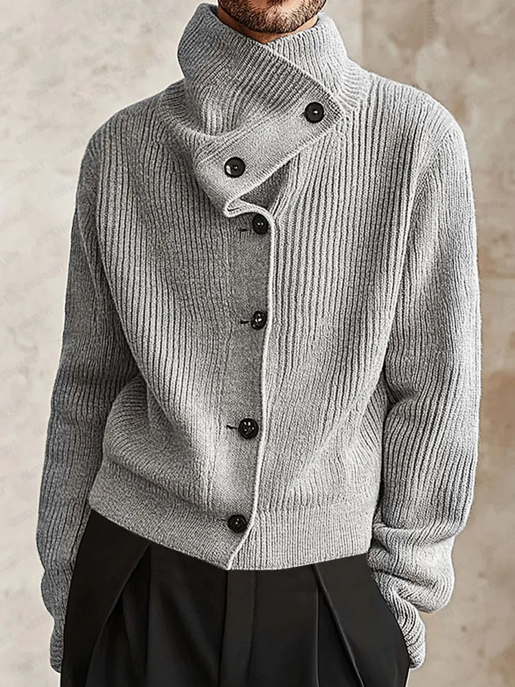 Comfy Trendy Stack collar Cardigan sold by Coofandy