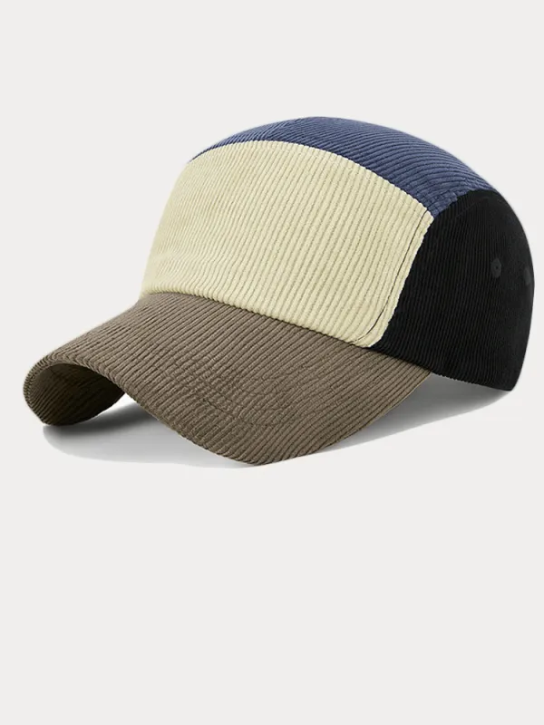 Stylish Contrast Color Corduroy Cap sold by Coofandy