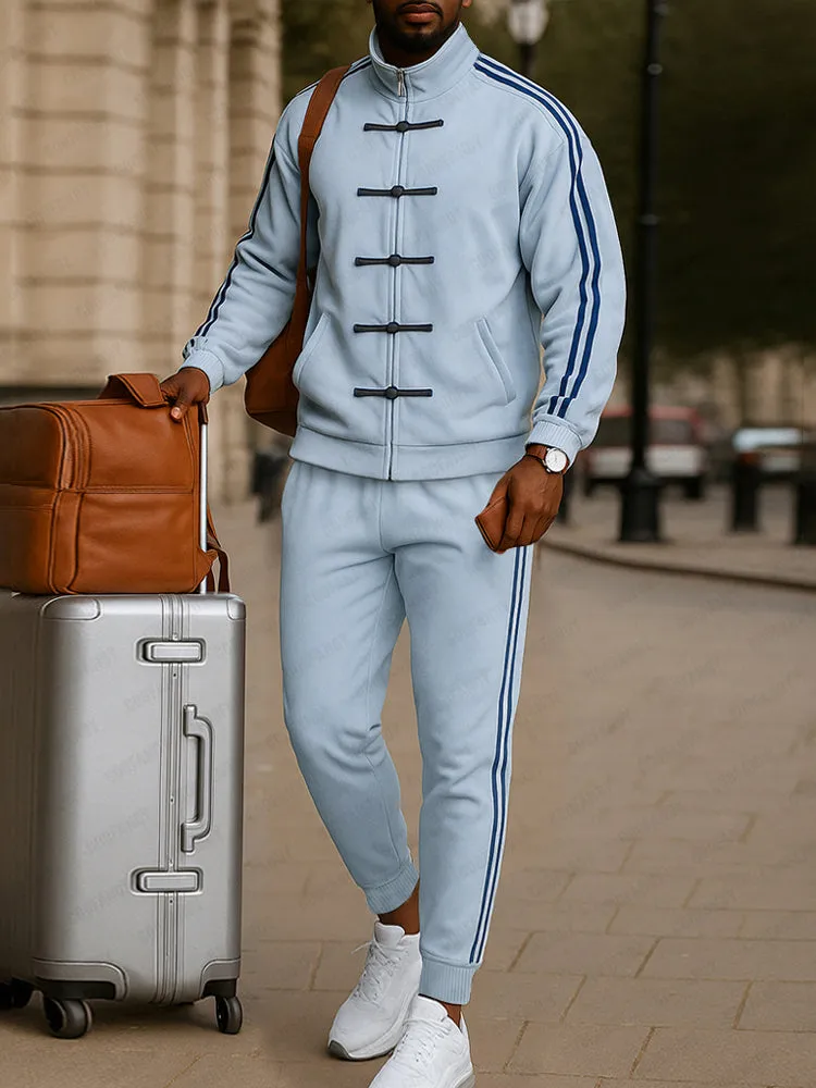 Athleisure Toggle Zip Dual Placket Jacket Set sold by Coofandy