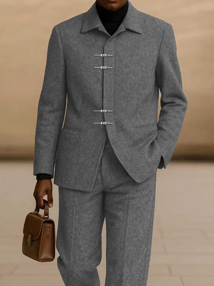 Modern Fit Tweed Blazer Pants Set sold by Coofandy product image thumbnail 3