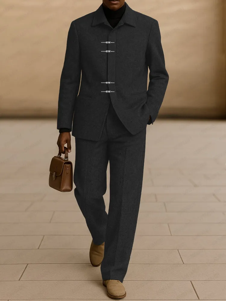 Modern Fit Tweed Blazer Pants Set sold by Coofandy product image thumbnail 2